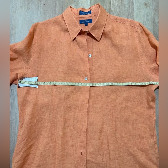 Fall Orange 100% Linen Button Down - Picture 5 of 5